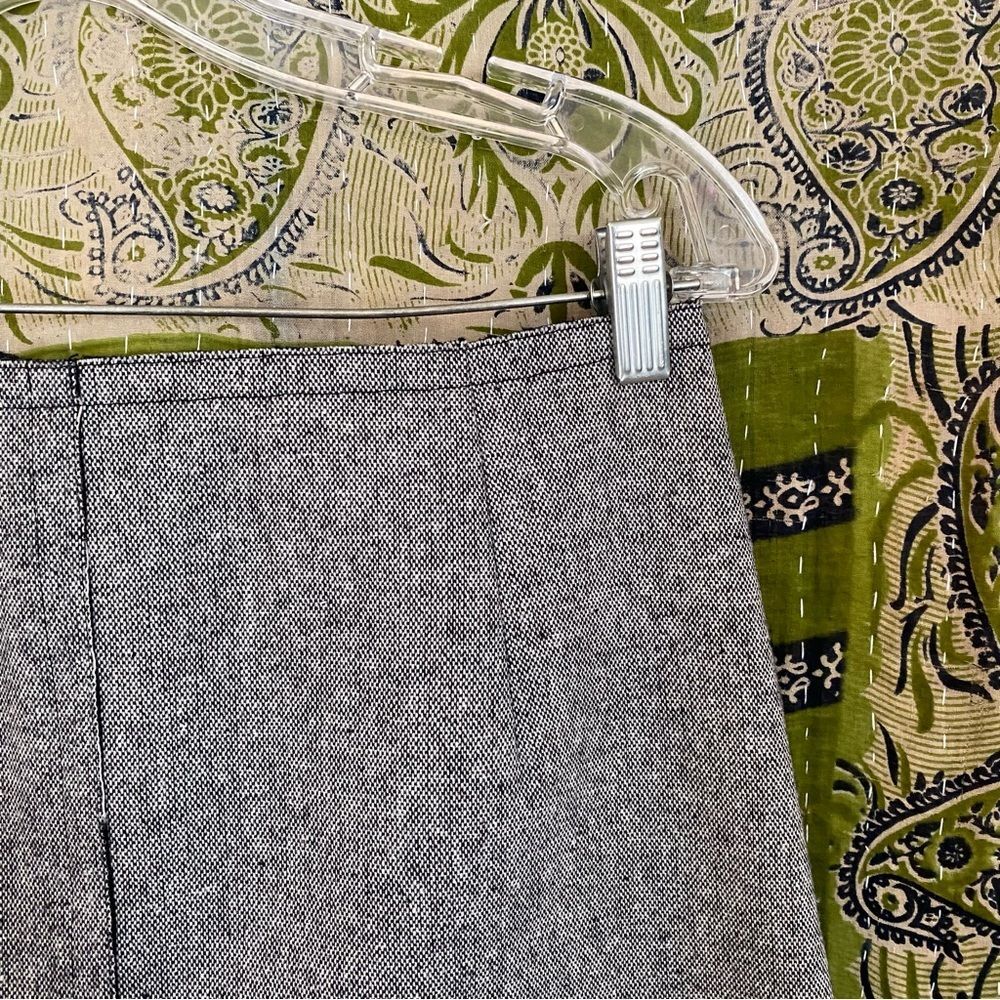 Sandro Gray Wool Blend A-Line Leather Pocket Mini Skirt Size 8 - Picture 4 of 16